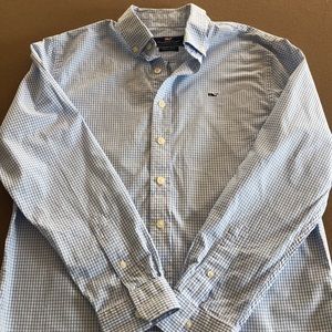 Vineyard Vines button down whale shirt.